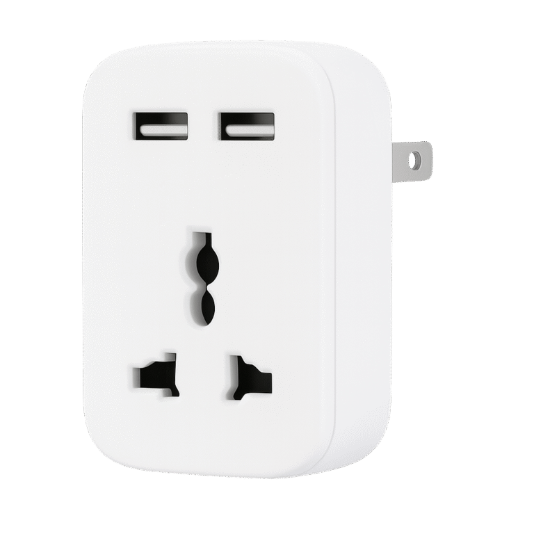 (23600001)-1-0 1-Outlet Plug Adapter with USB-C & USB-A Ports White