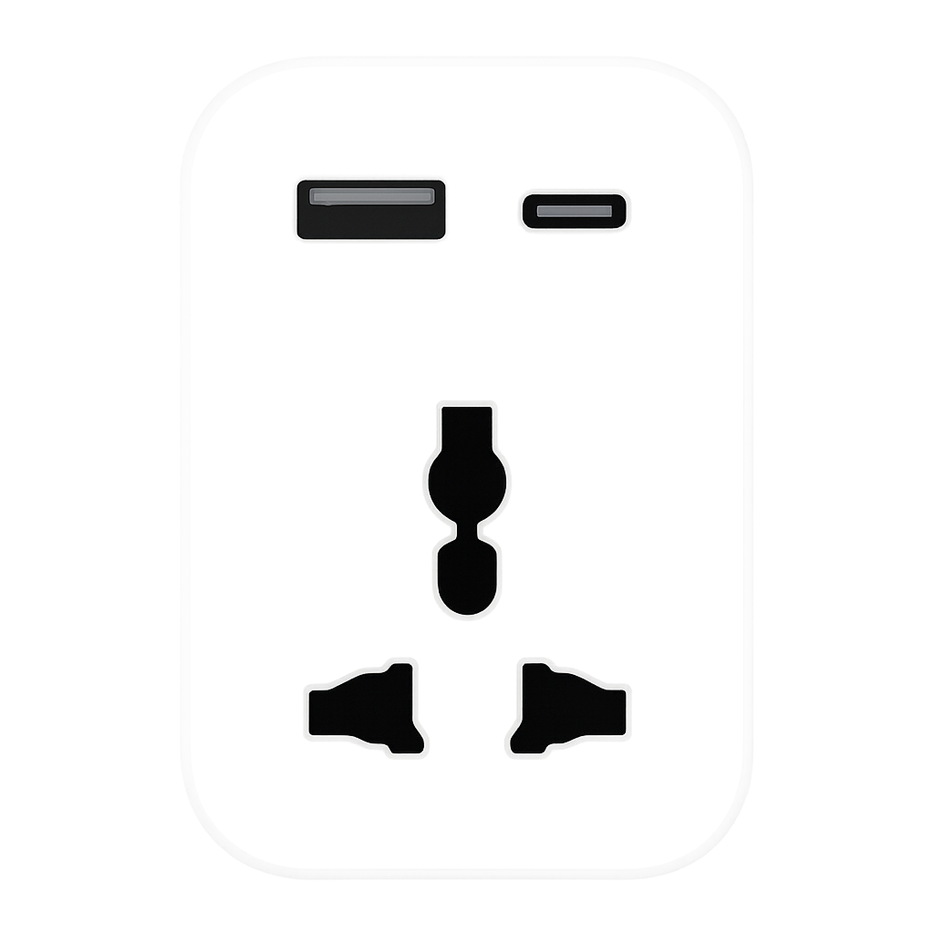 1-Outlet Plug Adapter with USB-C & USB-A Ports, Wall Mount, Overload Protection (2360000101) - Image 2