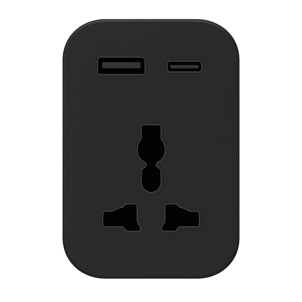 1-Outlet Plug Adapter with USB-C & USB-A Ports, Wall Mount, Overload Protection (2360000101) - Image 4