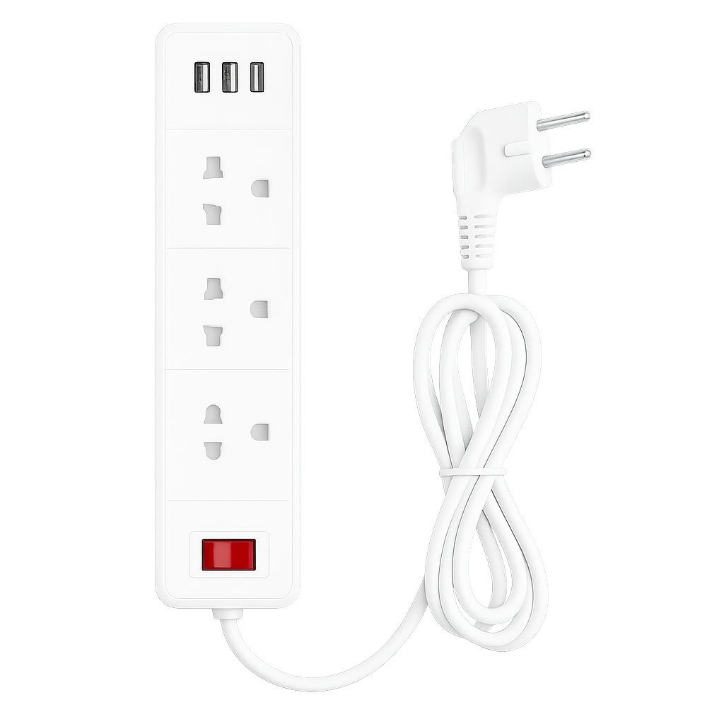 3-Outlet Power Strip with 1 USB-C + 2 USB-A Ports Overload Protection (2360000201)