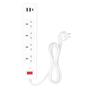 4-Outlet Power Strip with 1 USB-C & 2 USB-A Ports, 5.9 ft Cord, Overload Protection (2360000301)