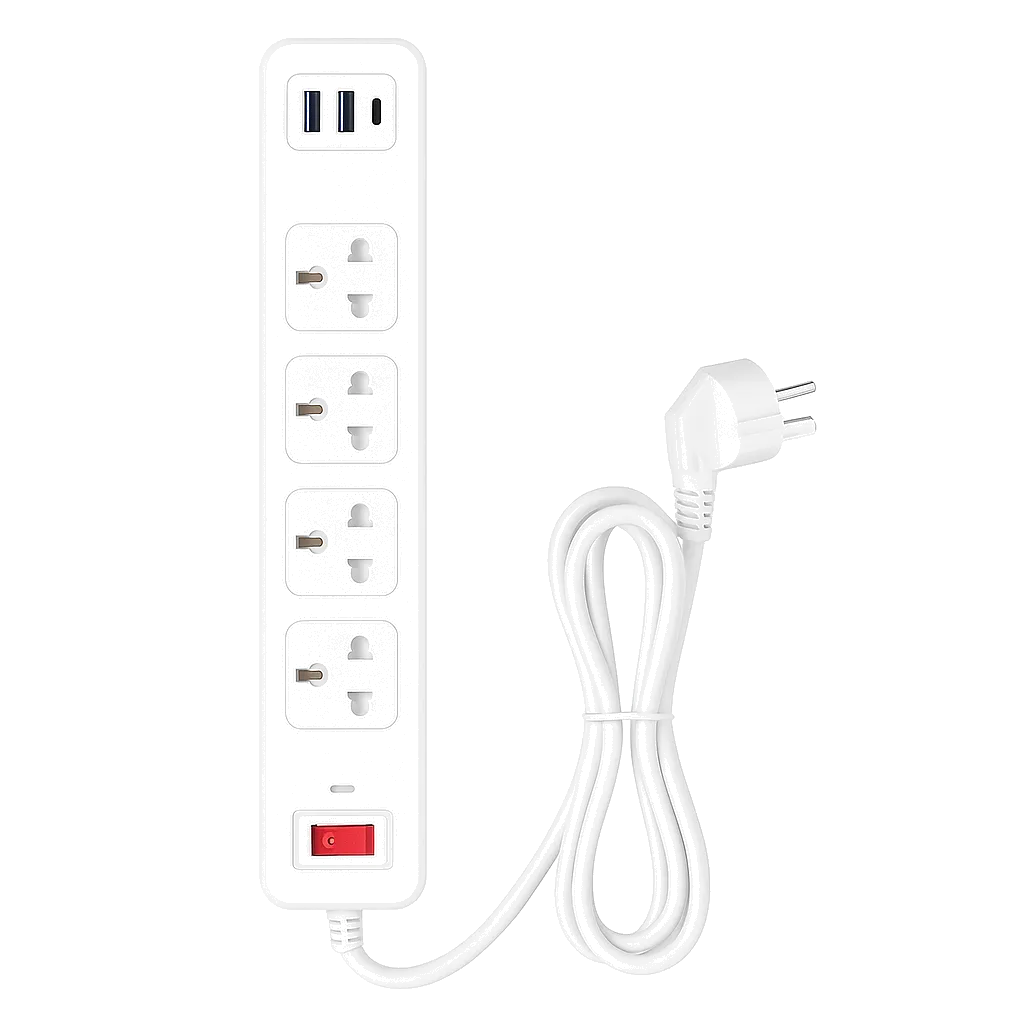 4-Outlet Power Strip with 1 USB-C & 2 USB-A Ports, 5.9 ft Cord, Overload Protection (2360000301)