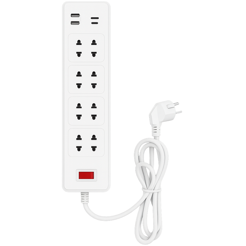 8-Outlet Power Strip with 2 USB-C & 2 USB-A Ports, 5.9 ft Cord, Overload Protection (2360000401)