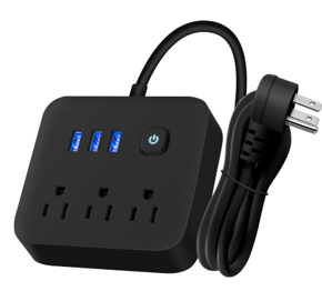 3-Outlet Power Strip with 3 USB-A Ports, On/Off Switch (2360000601) - Image 2