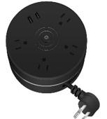 4-Outlet Power Strip with 2 USB-A Ports, Round Design Extension Cord for Home and Office (2360000901) - Image 2