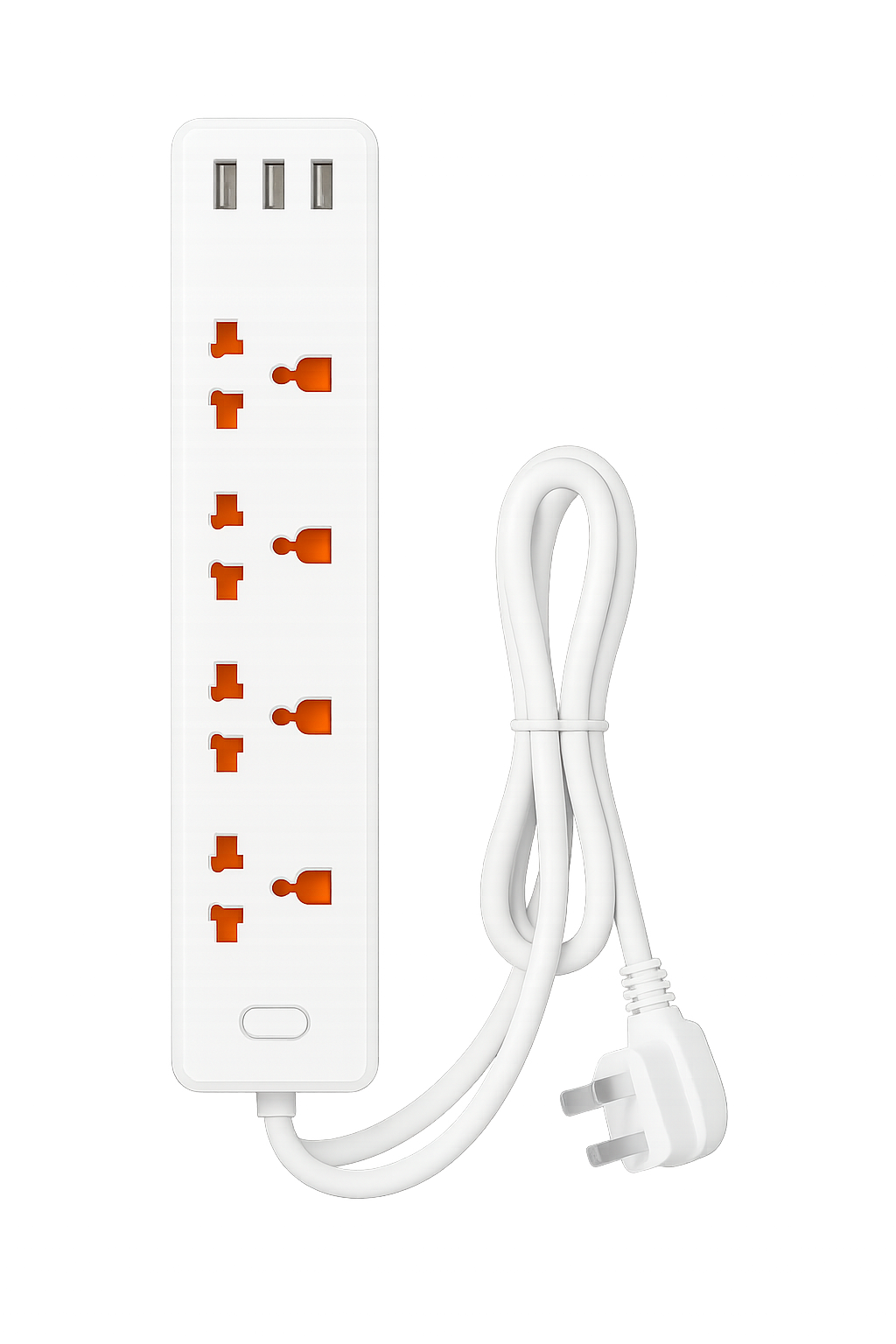4-Outlet Power Strip with 3 USB-A Ports, 3.9ft Cord, 2500W Surge Protector, for Home & Office(2360000501)